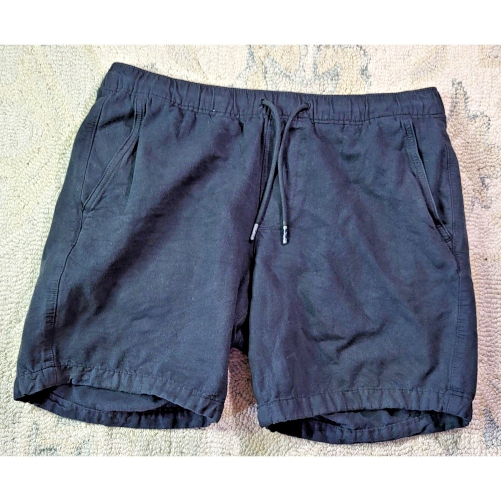 Abercrombie & Fitch Linen Blend Shorts Men M Washed Black Drawstring Beachy
